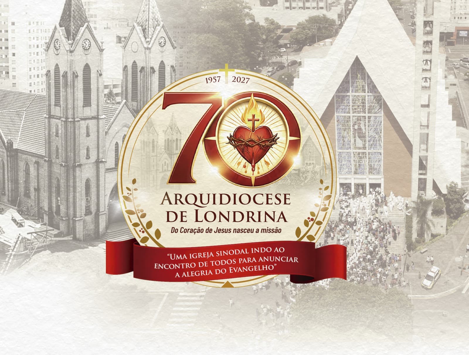 Selo comemorativo de 70 anos da Arquidiocese de Londrina