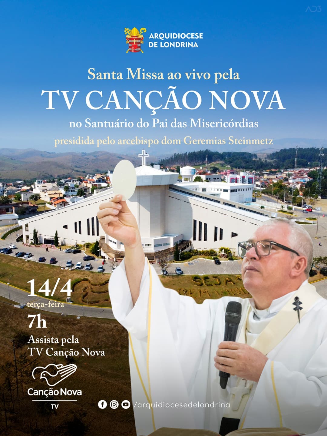 SANTA MISSA PRESIDIDA POR DOM GEREMIAS AO VIVO PELA TV CANÇÃO NOVA
